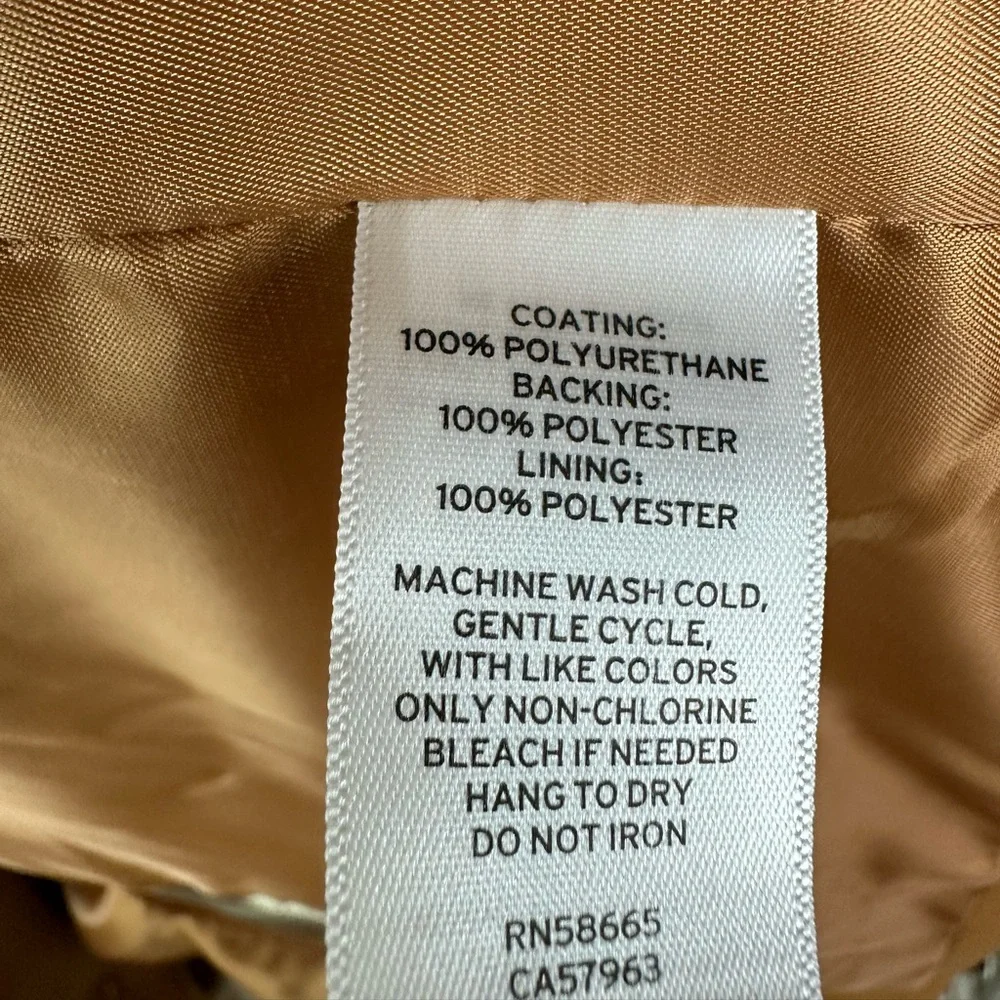 NWT Halogen Faux Leather Car Coat Cognac - Picture 6 of 9